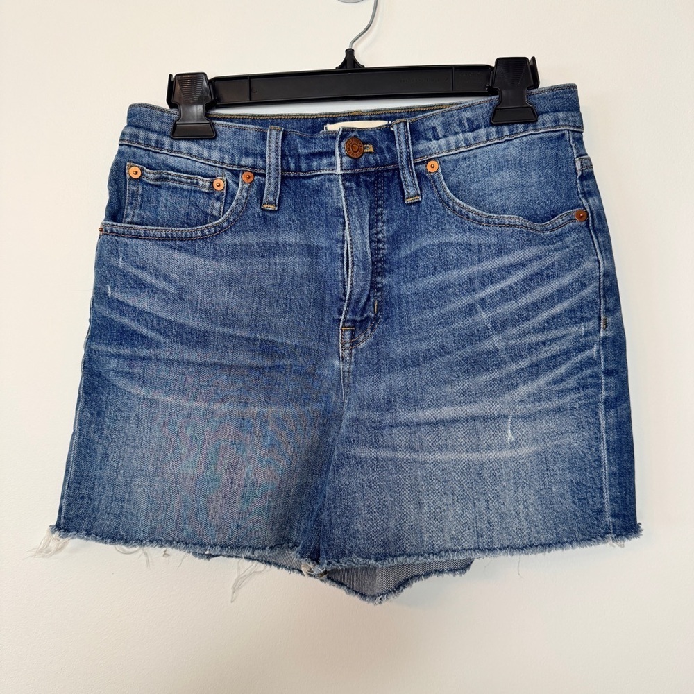 Madewell Curvy High-Rise Denim Shorts Blue Canterdale Wash Jeans Sz 27